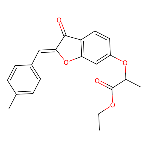 (Z)-ethyl 2-((2-(4-methylbenzylidene)-3-oxo-2,3-dihydrobenzofuran-6-yl)oxy)propanoate structure