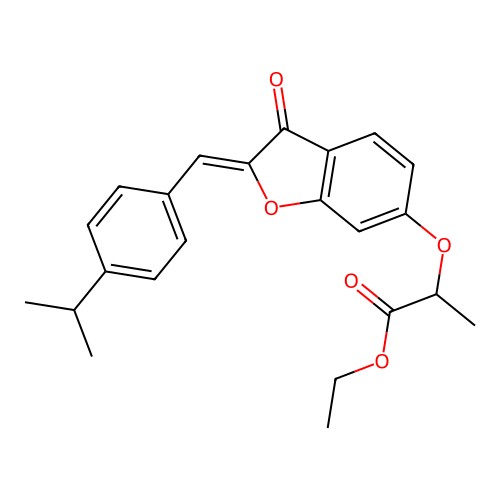 ethyl 2-({(2Z)-3-oxo-2-[4-(propan-2-yl)benzylidene]-2,3-dihydro-1-benzofuran-6-yl}oxy)propanoate structure