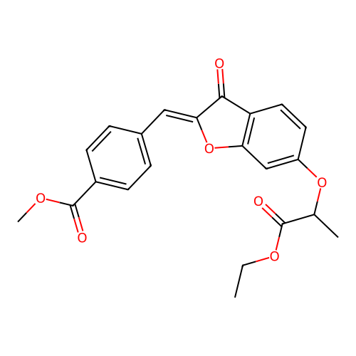 (Z)-methyl 4-((6-((1-ethoxy-1-oxopropan-2-yl)oxy)-3-oxobenzofuran-2(3H)-ylidene)methyl)benzoate structure