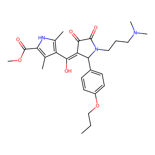 methyl 4-({1-[3-(dimethylamino)propyl]-4-hydroxy-5-oxo-2-(4-propoxyphenyl)(3-p yrrolin-3-yl)}carbonyl)-3,5-dimethylpyrrole-2-carboxylate structure
