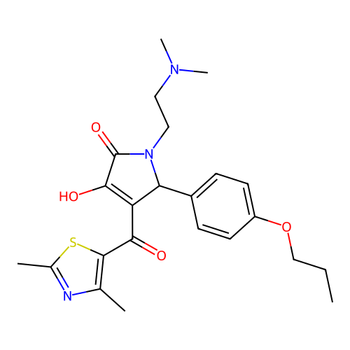 1-(2-(dimethylamino)ethyl)-4-(2,4-dimethylthiazole-5-carbonyl)-3-hydroxy-5-(4-propoxyphenyl)-1H-pyrrol-2(5H)-one structure