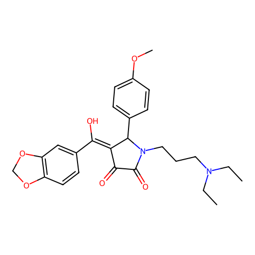 4-(2H-1,3-benzodioxole-5-carbonyl)-1-[3-(diethylamino)propyl]-3-hydroxy-5-(4-methoxyphenyl)-2,5-dihydro-1H-pyrrol-2-one structure