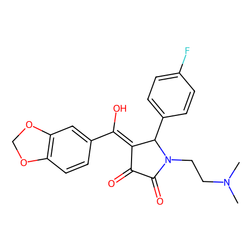 4-(2H-1,3-benzodioxole-5-carbonyl)-1-[2-(dimethylamino)ethyl]-5-(4-fluorophenyl)-3-hydroxy-2,5-dihydro-1H-pyrrol-2-one structure