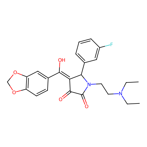 4-(2H-1,3-benzodioxole-5-carbonyl)-1-[2-(diethylamino)ethyl]-5-(3-fluorophenyl)-3-hydroxy-2,5-dihydro-1H-pyrrol-2-one structure