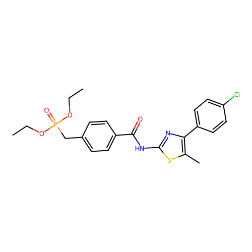 Diethyl 4-(4-(4-chlorophenyl)-5-methylthiazol-2-ylcarbamoyl)benzylphosphonate structure