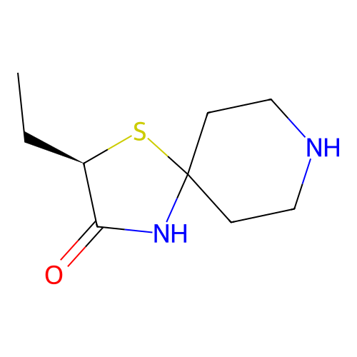 (2R)-2-ethyl-1-thia-4,8-diazaspiro[4.5]decan-3-one structure