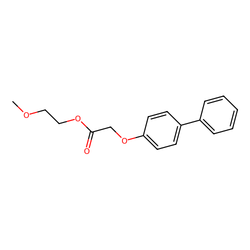 Acetic acid, ([1,1'-biphenyl]-4-yloxy)-, 2-methoxyethyl ester structure