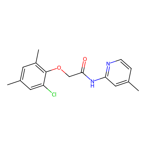 2-(2-chloro-4,6-dimethylphenoxy)-N-(4-methyl-2-pyridinyl)acetamide structure