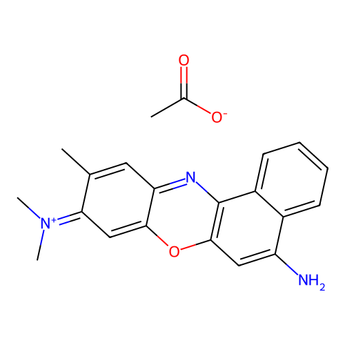 5-Amino-9-(dimethylamino)-10-methylbenzo(a)phenoxazin-7-ium acetate structure
