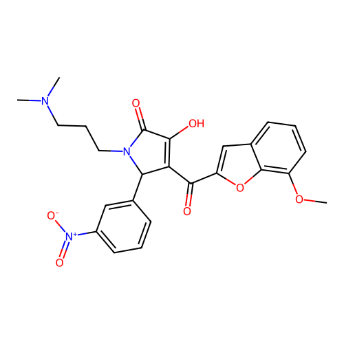 1-(3-(dimethylamino)propyl)-3-hydroxy-4-(7-methoxybenzofuran-2-carbonyl)-5-(3-nitrophenyl)-1H-pyrrol-2(5H)-one structure