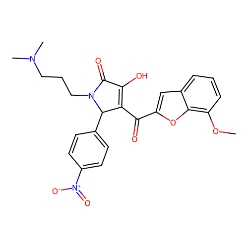 1-(3-(dimethylamino)propyl)-3-hydroxy-4-(7-methoxybenzofuran-2-carbonyl)-5-(4-nitrophenyl)-1H-pyrrol-2(5H)-one structure