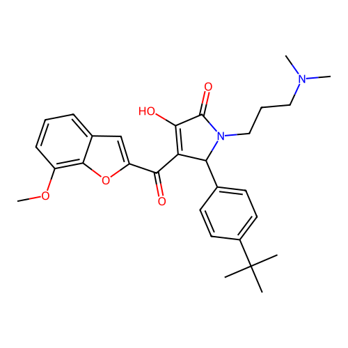 2-(4-tert-butylphenyl)-1-[3-(dimethylamino)propyl]-4-hydroxy-3-(7-methoxy-1-benzofuran-2-carbonyl)-2H-pyrrol-5-one structure