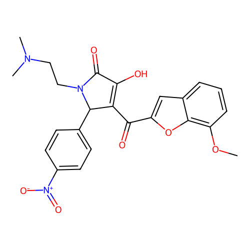 1-(2-(dimethylamino)ethyl)-3-hydroxy-4-(7-methoxybenzofuran-2-carbonyl)-5-(4-nitrophenyl)-1H-pyrrol-2(5H)-one structure