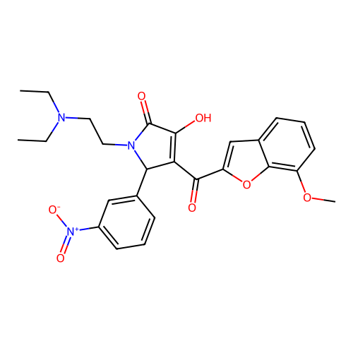 1-(2-(diethylamino)ethyl)-3-hydroxy-4-(7-methoxybenzofuran-2-carbonyl)-5-(3-nitrophenyl)-1H-pyrrol-2(5H)-one structure