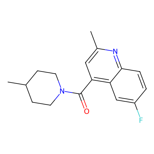 (6-Fluoro-2-methylquinolin-4-yl)(4-methylpiperidin-1-yl)methanone structure