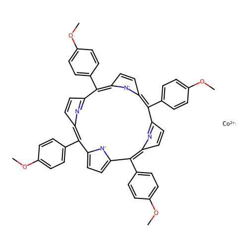 Cobalt tetra(p-methoxyphenyl)porphyrin structure