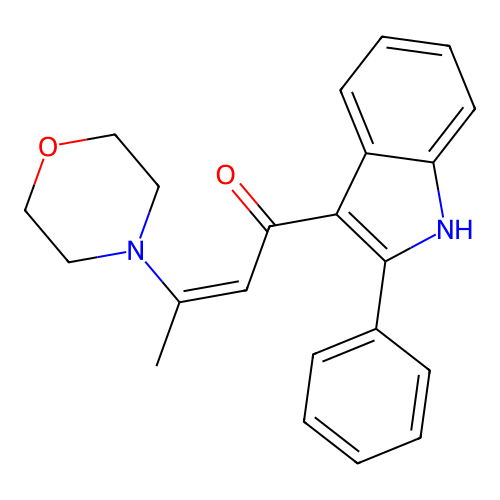 2-Buten-1-one, 3-(4-morpholinyl)-1-(2-phenyl-1H-indol-3-yl)- structure
