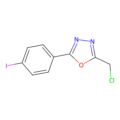 2-(Chloromethyl)-5-(4-iodophenyl)-1,3,4-oxadiazole structure