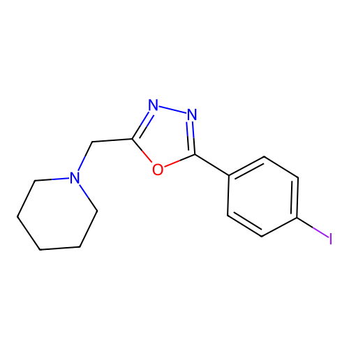 1-{[5-(4-Iodophenyl)-1,3,4-oxadiazol-2-yl]methyl}piperidine structure
