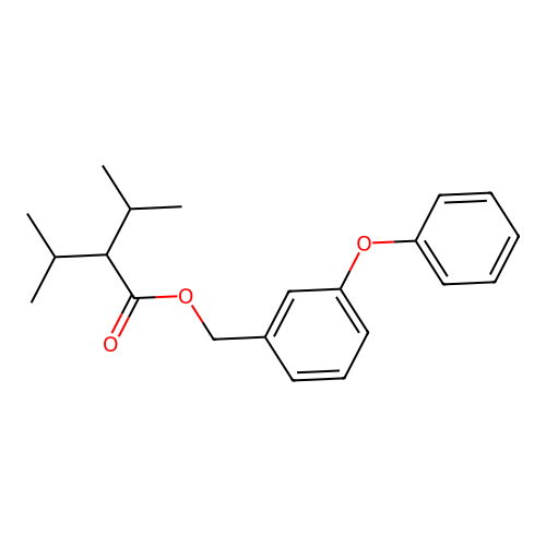 Butanoic acid, 3-methyl-2-(1-methylethyl)-, (3-phenoxyphenyl)methyl ester structure