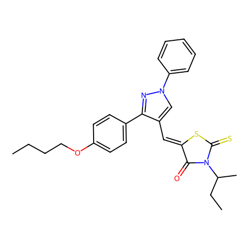 (5Z)-5-{[3-(4-BUTOXYPHENYL)-1-PHENYL-1H-PYRAZOL-4-YL]METHYLENE}-3-SEC-BUTYL-2-THIOXO-1,3-THIAZOLIDIN-4-ONE structure