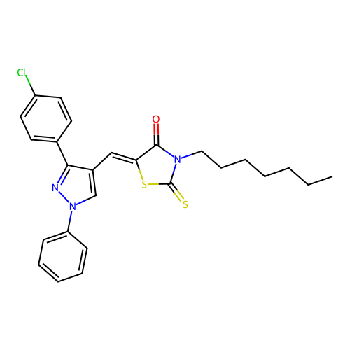 (5Z)-5-{[3-(4-CHLOROPHENYL)-1-PHENYL-1H-PYRAZOL-4-YL]METHYLENE}-3-HEPTYL-2-THIOXO-1,3-THIAZOLIDIN-4-ONE structure