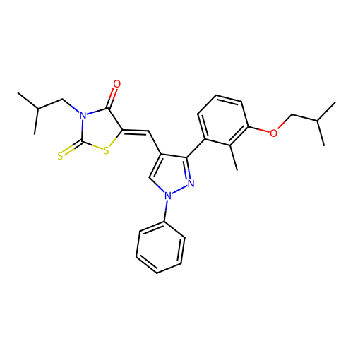 (5Z)-5-{[3-(3-ISOBUTOXY-2-METHYLPHENYL)-1-PHENYL-1H-PYRAZOL-4-YL]METHYLENE}-3-ISOBUTYL-2-THIOXO-1,3-THIAZOLIDIN-4-ONE structure