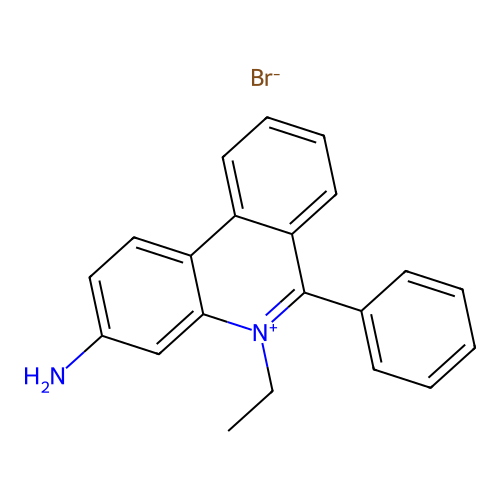Phenanthridinium, 3-amino-5-ethyl-6-phenyl-, bromide structure