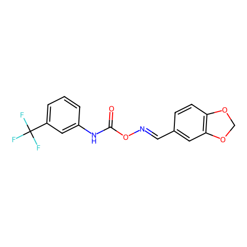 5-(((((3-(Trifluoromethyl)anilino)carbonyl)oxy)imino)methyl)-1,3-benzodioxole structure