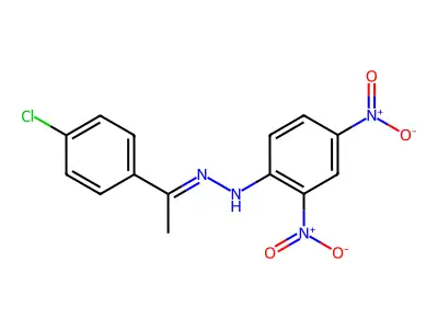N-[1-(4-chlorophenyl)ethylideneamino]-2,4-dinitroaniline structure