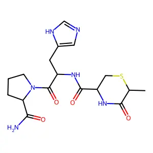 L-Prolinamide, 6-methyl-5-oxo-3-thiomorpholinecarbonyl-L-histidyl- structure