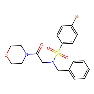 N-benzyl-4-bromo-N-(2-morpholin-4-yl-2-oxoethyl)benzenesulfonamide structure