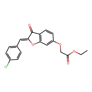 (Z)-ethyl 2-((2-(4-chlorobenzylidene)-3-oxo-2,3-dihydrobenzofuran-6-yl)oxy)acetate structure