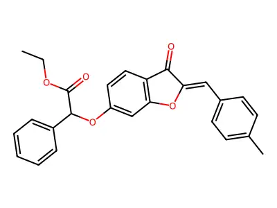 ethyl 2-[[2-[(4-methylphenyl)methylidene]-3-oxo-1-benzofuran-6-yl]oxy]-2-phenylacetate structure