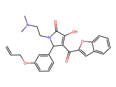 4-(1-benzofuran-2-carbonyl)-1-[2-(dimethylamino)ethyl]-3-hydroxy-5-[3-(prop-2-en-1-yloxy)phenyl]-2,5-dihydro-1H-pyrrol-2-one structure