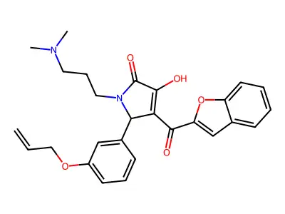4-(1-benzofuran-2-carbonyl)-1-[3-(dimethylamino)propyl]-3-hydroxy-5-[3-(prop-2-en-1-yloxy)phenyl]-2,5-dihydro-1H-pyrrol-2-one structure