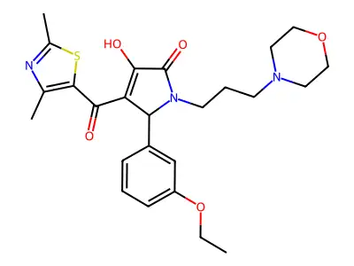 4-(2,4-dimethyl-1,3-thiazole-5-carbonyl)-5-(3-ethoxyphenyl)-3-hydroxy-1-[3-(morpholin-4-yl)propyl]-2,5-dihydro-1H-pyrrol-2-one structure