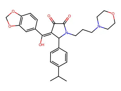 4-(2H-1,3-benzodioxole-5-carbonyl)-3-hydroxy-1-[3-(morpholin-4-yl)propyl]-5-[4-(propan-2-yl)phenyl]-2,5-dihydro-1H-pyrrol-2-one structure