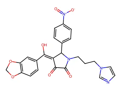 1-(3-(1H-Imidazol-1-yl)propyl)-4-(benzo[d][1,3]dioxole-5-carbonyl)-3-hydroxy-5-(4-nitrophenyl)-1H-pyrrol-2(5H)-one structure