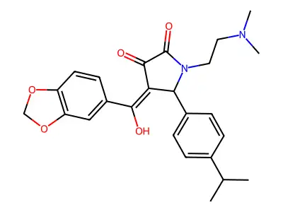 4-(2H-1,3-benzodioxole-5-carbonyl)-1-[2-(dimethylamino)ethyl]-3-hydroxy-5-[4-(propan-2-yl)phenyl]-2,5-dihydro-1H-pyrrol-2-one structure
