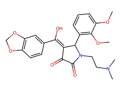 4-(2H-1,3-benzodioxole-5-carbonyl)-5-(2,3-dimethoxyphenyl)-1-[2-(dimethylamino)ethyl]-3-hydroxy-2,5-dihydro-1H-pyrrol-2-one structure