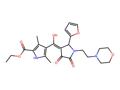 ethyl 4-[[2-(furan-2-yl)-1-(2-morpholin-4-ylethyl)-4,5-dioxopyrrolidin-3-ylidene]-hydroxymethyl]-3,5-dimethyl-1H-pyrrole-2-carboxylate structure