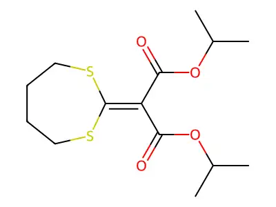 Propanedioic acid, 1,3-dithiepan-2-ylidene-, bis(1-methylethyl) ester structure
