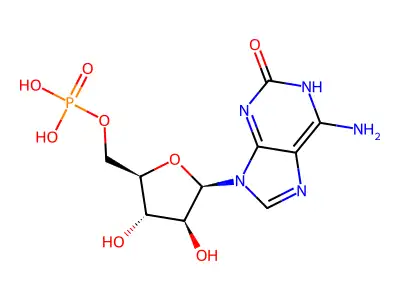 6-amino-9-(5-o-phosphono-beta-d-arabinofuranosyl)-9h-purin-2-ol structure