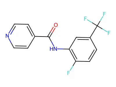 N-[2-fluoro-5-(trifluoromethyl)phenyl]pyridine-4-carboxamide structure