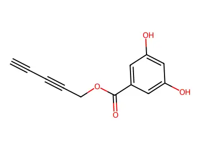 Penta-2,4-diyn-1-yl 3,5-dihydroxybenzoate structure