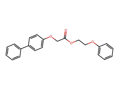Acetic acid, ([1,1'-biphenyl]-4-yloxy)-, 2-phenoxyethyl ester structure