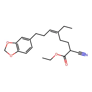 5-Octenoic acid, 8-(1,3-benzodioxol-5-yl)-2-cyano-5-ethyl-, ethyl ester structure
