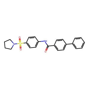 N-[4-(pyrrolidin-1-ylsulfonyl)phenyl]biphenyl-4-carboxamide structure