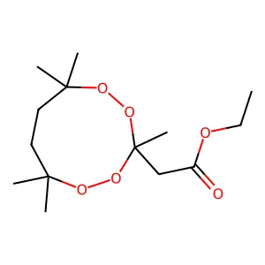 1,2,4,5-Tetroxonane-3-acetic acid, 3,6,6,9,9-pentamethyl-, ethyl ester structure